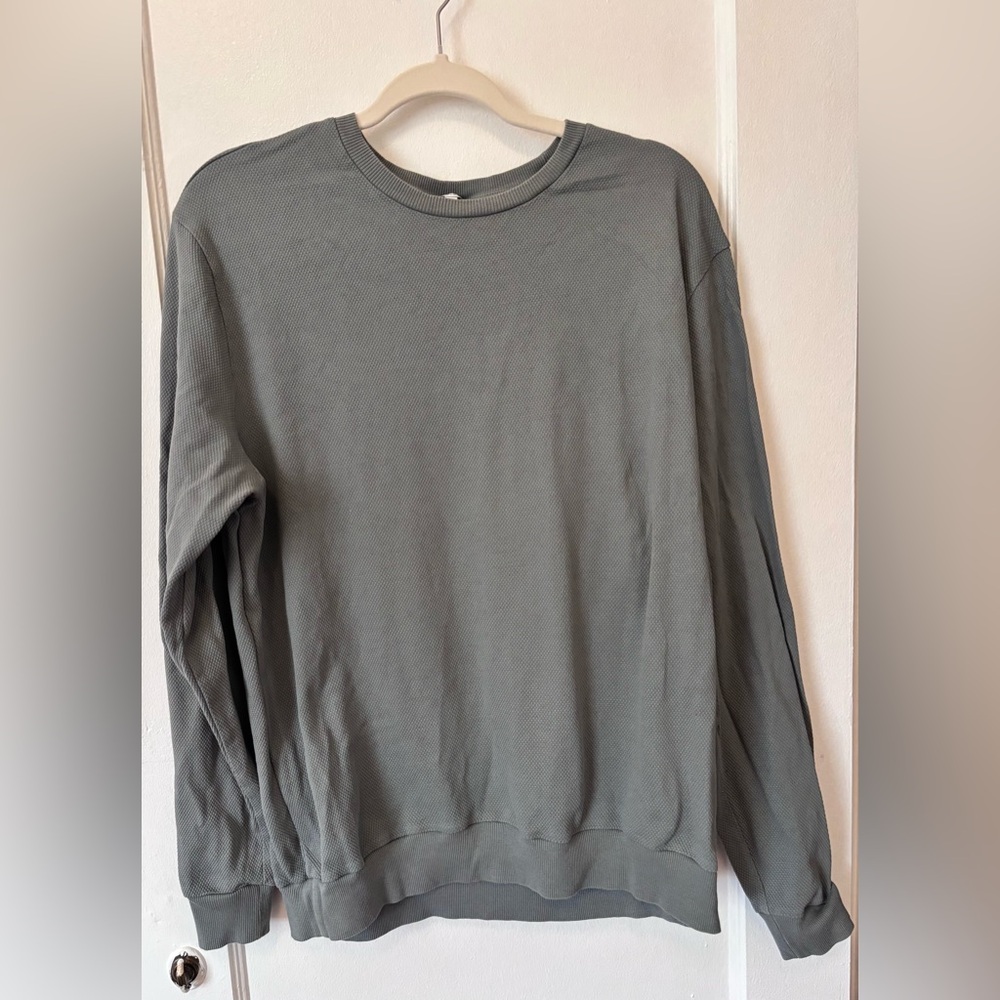 Reiss Textured Crewneck Sweatshirt Gray Pullover Sweater Top Size XL